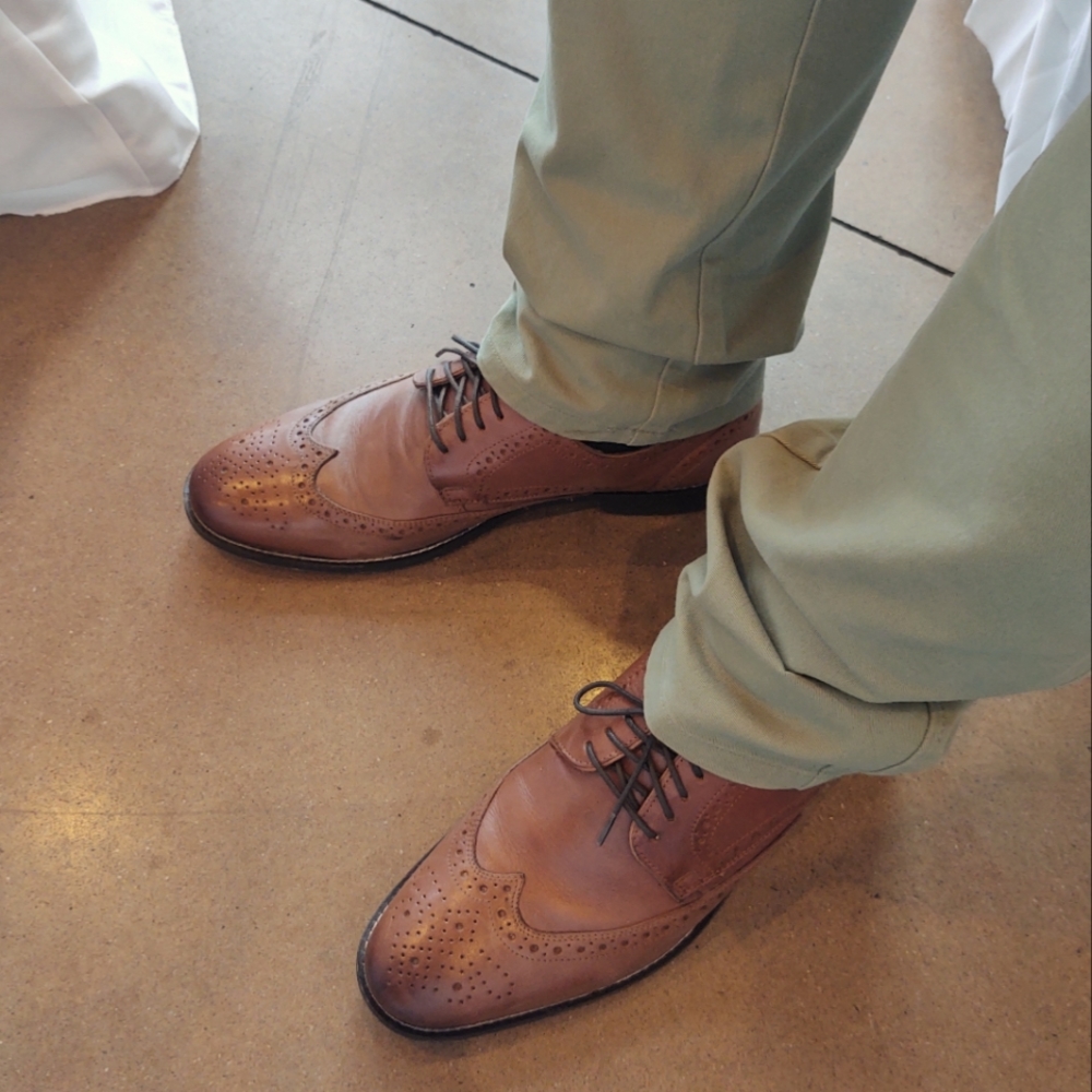 Men's Wingtip Leather Oxford Dress Shoes